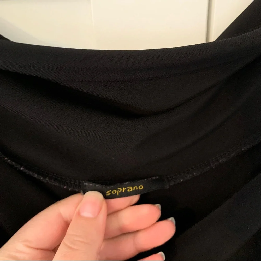 Soprano Black Stretchy Criss Cross Dress Y2K
